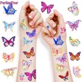 Tatouages Temporaires Papillon pour Enfants et Femmes Autocollants Colorés 3D Papillon et Fleurs