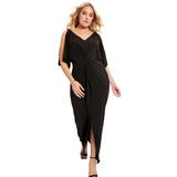 Plus Size Women's Twist-Front Dress by June+Vie in Black (Size 22/24)