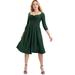 Plus Size Women's Sweetheart Swing Dress by June+Vie in Midnight Green (Size 14/16)