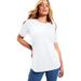 Plus Size Women's Short-Sleeve Crewneck One + Only Tee by June+Vie in White (Size 18/20)