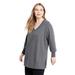 Plus Size Women's V-Neck French Terry Sweatshirt by June+Vie in Medium Heather Grey (Size 26/28)