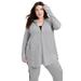 Plus Size Women's Zip-Up French Terry Hoodie by June+Vie in Medium Heather Grey (Size 18/20)