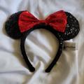 Disney Accessories | Minnie Mouse Sequin Ears / Minnie Mouse Headband / Disney Headband / Mickey Ears | Color: Black/Red | Size: Os