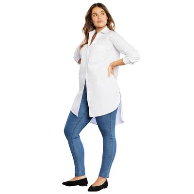 Plus Size Women's Poplin La Vie Max Tunic by June+Vie in White (Size 10/12)