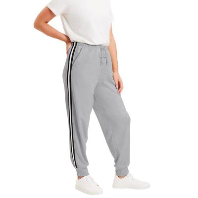 Plus Size Women's French Terry Jogger by June+Vie in Medium Heather Grey (Size 18/20)