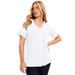 Plus Size Women's Short-Sleeve V-Neck One + Only Tee by June+Vie in White (Size 22/24)