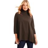 Plus Size Women's One+Only Mock-Neck Tunic by June+Vie in Chocolate (Size 30/32)