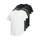 T-Shirt JACK & JONES "NOA TEE CREW NECK 5PK" Gr. M (48), blau (weiß, navy, schawarz) Herren Shirts T-Shirts