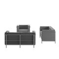 HERCULES Regal Series Reception Set in Gray LeatherSoft [ZB-REGAL-810-SET-GY-GG] - Flash Furniture ZB-REGAL-810-SET-GY-GG
