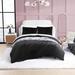 Betsey Johnson Solid Faux Fur Duvet Cover Set Microfiber in Black | King Duvet Cover + 2 King Shams | Wayfair USHSFN1235176