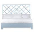 David Francis Furniture Darien Low Profile Standard Bed Wood/Wicker/Rattan in Blue | 64 H x 80 W x 85 D in | Wayfair B4505BED-K-S151