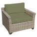 Latitude Run® Monterey Club Chair w/ Cushions Wicker/Rattan in Gray/Red | 25 H x 37 W x 32 D in | Outdoor Furniture | Wayfair