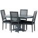 NFusion Dining Set Wood/Upholstered in Gray | 29.75 H x 40 W x 40 D in | Wayfair W7055139