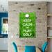 Winston Porter Jetter Keep Calm & Play Golf Gallery-Wrapped Canvas Giclee in Green/White/Yellow | 18 H x 12 W x 1.5 D in | Wayfair