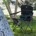 Oversized Camping Folding Chair Heavy Duty Support 450 LBS Steel Frame Collapsible Padded Arm Chair with Cup Holder