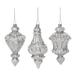 The Holiday Aisle® 3 Piece Glass Finial Ornament Set Glass in Gray/Yellow | 6.25 H x 3.25 W x 3.25 D in | Wayfair CF41B4A1B39C45D2886CCF90603F6CF9