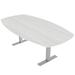 Skutchi Designs, Inc. 6 Person Arc Boat Conference Table w/ Metal T Bases Wood/Metal in Gray | 29 H x 70 W x 45.25 D in | Wayfair