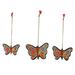 The Holiday Aisle® Valley Butterflies Hanging Figurine Ornament Wood in Brown/Orange | 3 H x 4.3 W x 0.2 D in | Wayfair