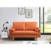 Ebern Designs Winston Faux Leather Cushion Back 57" Loveseat Faux Leather in Orange | 33.07 H x 57.87 W x 31.69 D in | Wayfair