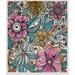 Red Barrel Studio® Flower Melange Fleece Blanket Microfiber/Fleece/Microfiber/Fleece in Gray/Black | 80 H x 60 W in | Wayfair