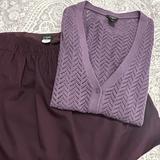 J. Crew Skirts | J. Crew Purple Wool Blend Lined Short Skirt. Ann Taylor Xs Coordinating Sweater | Color: Purple | Size: 4