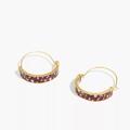 Madewell Jewelry | Madewell Cottage Floral Medium Hoop Earring | Color: Gold/Red | Size: Os