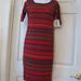 Lularoe Dresses | Lularoe Julia Dress Xs Nwt Red Stripe Stretch Body Con Sheath Final Markdown | Color: Blue/Red | Size: Xs