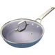 MSMK Non Stick Frying Pan with Lid, 26cm Induction Frying Pan, Nonstick Pan Oven Safe and Dishwasher Safe, Oven Proof Frying Pans for Steak, Suitable for All Stoves，Omelette Pan，Scratch-Resistant