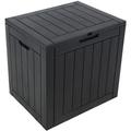 HomCom 32 Gallon Water Resistant Resin Lockable Deck Box Resin in Black | 21 H x 22 W x 17 D in | Wayfair B0B3535D8B