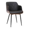 Chaise design noir, bois foncé et métal lucien - Noyer / noir