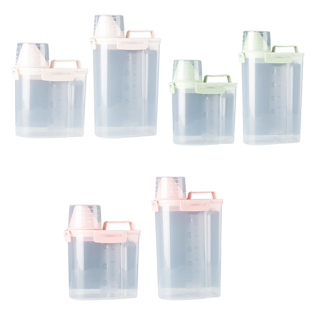 Conteneur de nourriture pour animaux de compagnie, boîte de nourriture pour chien, mangeoire pour chat, récipient de rajeunissement pour animaux de compagnie, baril de stockage, tasse à mesurer,