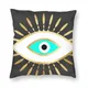 Juste de coussin nordique Hamsa Evil Eye pour canapé taie d'oreiller carrée impression feuille