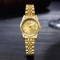 Reloj Mujer-Montre-bracelet à quartz doré pour femme marque supérieure montre de luxe pour femme