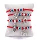 9Styles de bracelets tressés porte-bonheur rouge Bracelet à breloques main Hamsa bleu mauvais œil