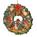 Set of 2 Nativity Wreath Wooden Christmas Ornaments 5.5"