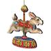 Set of 2 Bunny Carousel Wooden Easter and Christmas Ornaments 5.5"