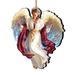 Set of 2 Angel Bringing Peace on Earth Wooden Ornaments 5.5"
