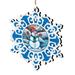 2 Happy Winter Snowman Snowflake Wooden Christmas Ornaments 5.5"