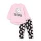 Chicco Baby-Mädchen (790) 2-teiliges Set bestehend aus Sweatshirt + Leggings, pink und schwarz, 12 Monate (2er Pack)