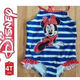 Disney Swim | 5/$25-Minnie Mouse Swimsuit, 1 Piece, Size 4t | Color: Blue/White | Size: 4tg