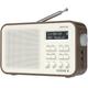 DAB DAB+ FM Digital Radio, Portable, Dual Alarm, Battery & Mains, AUX, Headphone, 60 Presets, Sleep timer (AZATOM Desire X Walnut)