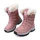KUWIBY Winter Boots Women Snow Boots Waterproof Non-Slip Comfy Flats Warm Fur Lining Booties Ladies Outdoor Soft Lightweight Lace Up Walking Shoes Size 3 Pink