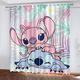 Doiicoon Lilo & Stitch Blackout Curtains Eyelets Blackout Curtains for Bedroom, Blackout Curtains Set of 2 for Children's Room Opaque Curtains (11,150 x 166cm(2X75X166cm))