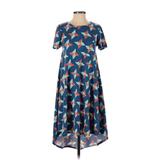 Lularoe Casual Dress - High/Low: Blue Print Dresses - Women's Size 2X-Small