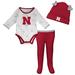 Newborn & Infant Scarlet/White Nebraska Huskers Dream Team Raglan Long Sleeve Bodysuit Hat Pants Set