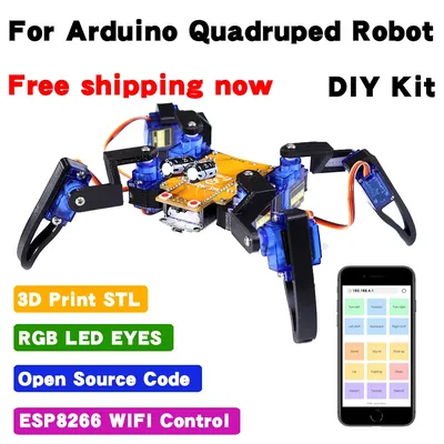 Ardu37- Robot Araignée 8-DOF Kit de Bricolage Bionique Quadrupède Edu-Robot Maker Projet Open