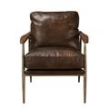 Armchair - Classic Home Arnold 68.07Cm Wide Top Grain Leather Armchair Wood/Genuine Leather in Brown | 33.5 H x 26.8 W x 33 D in | Wayfair