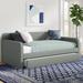 Mercury Row® Vankirk Twin Daybed w/ Trundle Wood/Upholstered/Polyester Blend in Gray | 31.5 H x 41.75 W x 81.25 D in | Wayfair