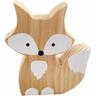 Renard Figurine en Bois Animal Statue Figurine,Blanc