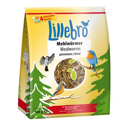 500g Vers de farine séchés pour oiseaux Lillebro - Alimentation pour oiseau